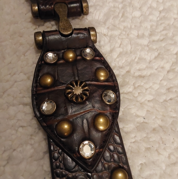 🌺 Like New Brown Leather & Studded Western Belt - Picture 13 of 14